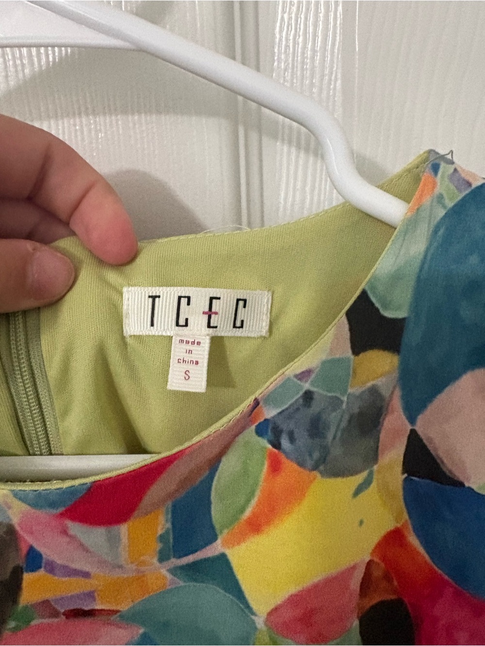 TCEC Multicolor Abstract Maxi Dress in Yellow, Blue, Pink Worn Twice AMAZINGdres - Picture 2 of 4
